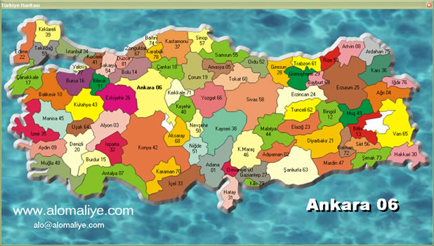 Türkiye Haritası - Alomaliye.com